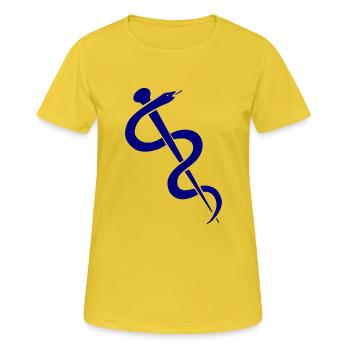 doc93 - T-shirt respirant Femme - jaune soleil - Devant - AI Model Female 172 dark (172cm)