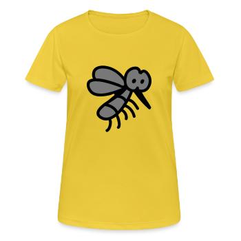 Mosquito - insecte - T-shirt respirant Femme - jaune soleil - Devant - AI Model Female 172 dark (172cm)