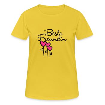 BFF with heart - Women's Breathable T-Shirt - sunshine - Front - AI Model Female 172 dark (172cm)