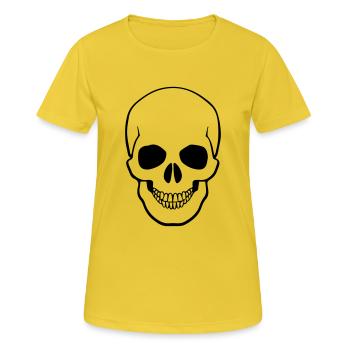 skull - Frauen T-Shirt atmungsaktiv - Sonnengelb - Vorne - AI Model Female 172 dark (172cm)