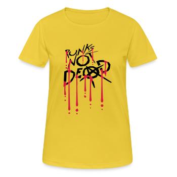 punks pas mort citation - T-shirt respirant Femme - jaune soleil - Devant - AI Model Female 172 dark (172cm)