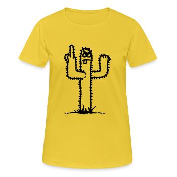 cactus - Frauen T-Shirt atmungsaktiv - Sonnengelb - Vorne - AI Model Female 172 dark (172cm)