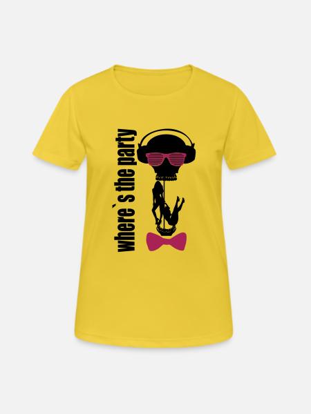 where's the party - Frauen T-Shirt atmungsaktiv - Sonnengelb
