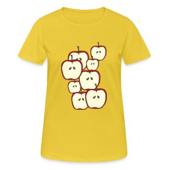 L’heure des pommes - T-shirt respirant Femme - jaune soleil - Devant - AI Model Female 172 dark (172cm)
