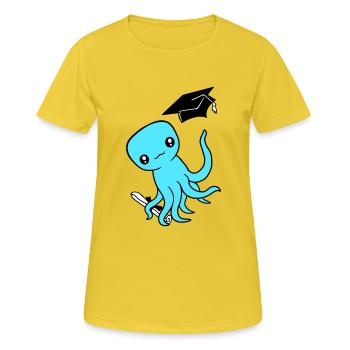 Octopus High School Graduation Passed College - Women's Breathable T-Shirt - sunshine - Front - AI Model Female 172 dark (172cm)