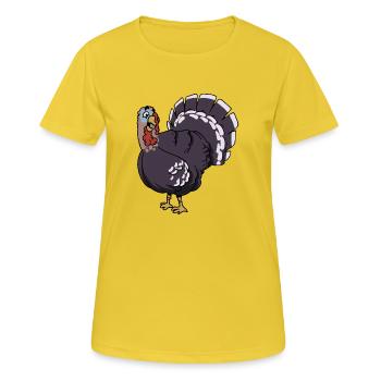 Turquie en Turquie oiseau volaille de poulet - T-shirt respirant Femme - jaune soleil - Devant - AI Model Female 172 dark (172cm)