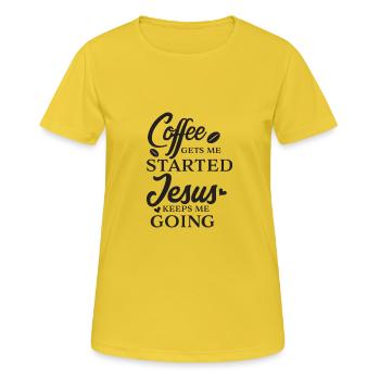 Bible verses Christian Proverbs Poster as a gift - Women's Breathable T-Shirt - sunshine - Front - AI Model Female 172 dark (172cm)