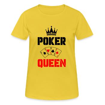 Reine du poker - T-shirt respirant Femme - jaune soleil - Devant - AI Model Female 172 dark (172cm)