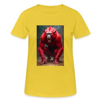 Abi, dieu mystérieux du jugement, debout dans un gra - T-shirt respirant Femme - jaune soleil - Devant - AI Model Female 172 dark (172cm)