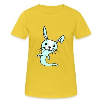 Lapin Fantôme Fantôme Hanter Halloween Effrayant Mignon - T-shirt respirant Femme - jaune soleil - Devant - AI Model Female 172 dark (172cm)