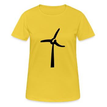Windmill, éolienne, Windrad - Frauen T-Shirt atmungsaktiv - Sonnengelb - Vorne - AI Model Female 172 dark (172cm)