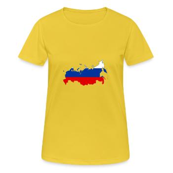 Russland - Frauen T-Shirt atmungsaktiv - Sonnengelb - Vorne - AI Model Female 172 dark (172cm)