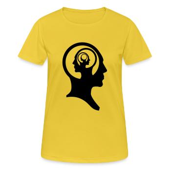 Rekursives Gehirn - Frauen T-Shirt atmungsaktiv - Sonnengelb - Vorne - AI Model Female 172 dark (172cm)
