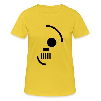 Skull - T-shirt respirant Femme - jaune soleil - Devant - AI Model Female 172 dark (172cm)