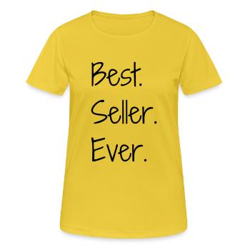 Vendeur / Vendeuse / Magasin / Métier / Job - T-shirt respirant Femme - jaune soleil - Devant - AI Model Female 172 dark (172cm)