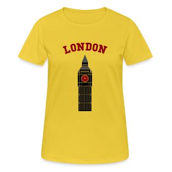 Londres Big Ben - T-shirt respirant Femme - jaune soleil - Devant - AI Model Female 172 dark (172cm)