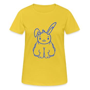 Fat Bunny Sitting Overweight Fat Hungry Funny - Women's Breathable T-Shirt - sunshine - Front - AI Model Female 172 dark (172cm)
