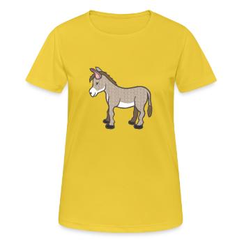 Esel - Frauen T-Shirt atmungsaktiv - Sonnengelb - Vorne - AI Model Female 172 dark (172cm)