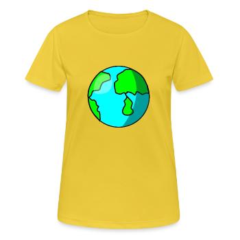monde - T-shirt respirant Femme - jaune soleil - Devant - AI Model Female 172 dark (172cm)