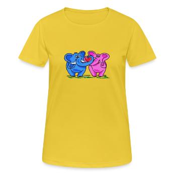 Sweet Elephants - Frauen T-Shirt atmungsaktiv - Sonnengelb - Vorne - AI Model Female 172 dark (172cm)