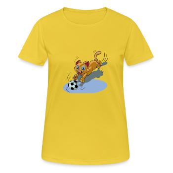 Sweet cat - Frauen T-Shirt atmungsaktiv - Sonnengelb - Vorne - AI Model Female 172 dark (172cm)