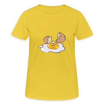 Spiegelei - Frauen T-Shirt atmungsaktiv - Sonnengelb - Vorne - AI Model Female 172 dark (172cm)