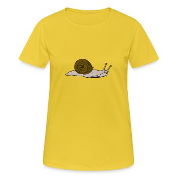 Brown escargot - T-shirt respirant Femme - jaune soleil - Devant - AI Model Female 172 dark (172cm)