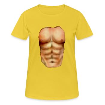 Mein wahres Ich - Muskulös - Frauen T-Shirt atmungsaktiv - Sonnengelb - Vorne - AI Model Female 172 dark (172cm)
