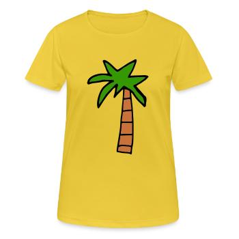 Palme - Frauen T-Shirt atmungsaktiv - Sonnengelb - Vorne - AI Model Female 172 dark (172cm)