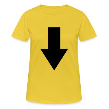 pfeil - Frauen T-Shirt atmungsaktiv - Sonnengelb - Vorne - AI Model Female 172 dark (172cm)