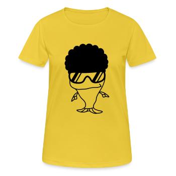 Funky Fish - Frauen T-Shirt atmungsaktiv - Sonnengelb - Vorne - AI Model Female 172 dark (172cm)