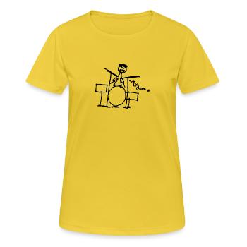 Drummer - BA dum - - Frauen T-Shirt atmungsaktiv - Sonnengelb - Vorne - AI Model Female 172 dark (172cm)