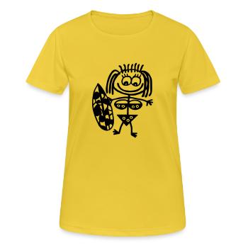 surfergirl - Frauen T-Shirt atmungsaktiv - Sonnengelb - Vorne - AI Model Female 172 dark (172cm)
