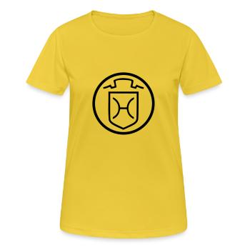 Holsteiner - Frauen T-Shirt atmungsaktiv - Sonnengelb - Vorne - AI Model Female 172 dark (172cm)