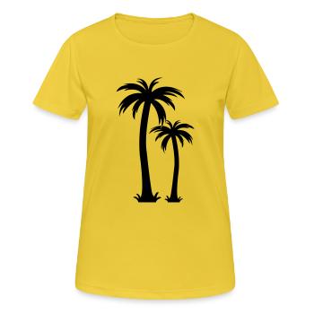 palmen - Frauen T-Shirt atmungsaktiv - Sonnengelb - Vorne - AI Model Female 172 dark (172cm)