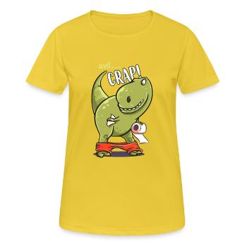 Dinosaur toilet funny T-Rex gift birth - Women's Breathable T-Shirt - sunshine - Front - AI Model Female 172 dark (172cm)