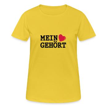 Mein Herz gehört... - Frauen T-Shirt atmungsaktiv - Sonnengelb - Vorne - AI Model Female 172 dark (172cm)