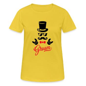 groom - Frauen T-Shirt atmungsaktiv - Sonnengelb - Vorne - AI Model Female 172 dark (172cm)