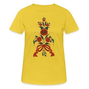JÄRVSÖ - T-shirt respirant Femme - jaune soleil - Devant - AI Model Female 172 dark (172cm)