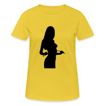 Domina Silhouette - Frauen T-Shirt atmungsaktiv - Sonnengelb - Vorne - AI Model Female 172 dark (172cm)