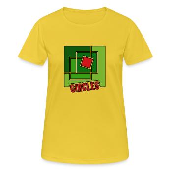 Abstraction verte avec torsion - T-shirt respirant Femme - jaune soleil - Devant - AI Model Female 172 dark (172cm)