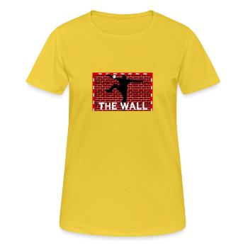 le mur - T-shirt respirant Femme - jaune soleil - Devant - AI Model Female 172 dark (172cm)