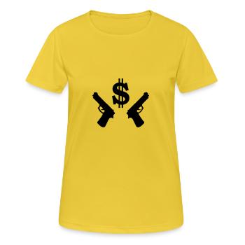 dollar - T-shirt respirant Femme - jaune soleil - Devant - AI Model Female 172 dark (172cm)