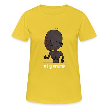 et g cramé - T-shirt respirant Femme - jaune soleil - Devant - AI Model Female 172 dark (172cm)