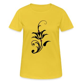Tribal Silenzium Trio Violoncelle Violon Steicher Musique - T-shirt respirant Femme - jaune soleil - Devant - AI Model Female 172 dark (172cm)