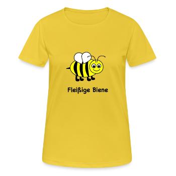 Fleissige Biene - Frauen T-Shirt atmungsaktiv - Sonnengelb - Vorne - AI Model Female 172 dark (172cm)