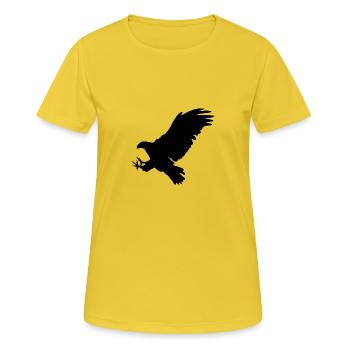 Adler - Frauen T-Shirt atmungsaktiv - Sonnengelb - Vorne - AI Model Female 172 dark (172cm)