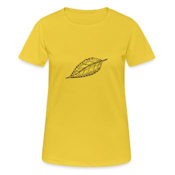 Blatt - Frauen T-Shirt atmungsaktiv - Sonnengelb - Vorne - AI Model Female 172 dark (172cm)