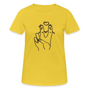 Peace - Frauen T-Shirt atmungsaktiv - Sonnengelb - Vorne - AI Model Female 172 dark (172cm)