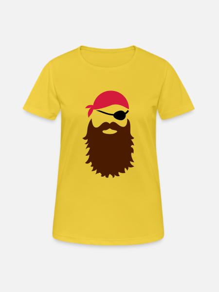 Pirat - Frauen T-Shirt atmungsaktiv - Sonnengelb